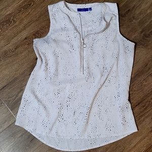 Sleeveless Zip-Front Blouse